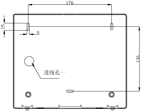 轉(zhuǎn)換開關(guān)采用壁掛式安裝，安裝孔位置和安裝孔距