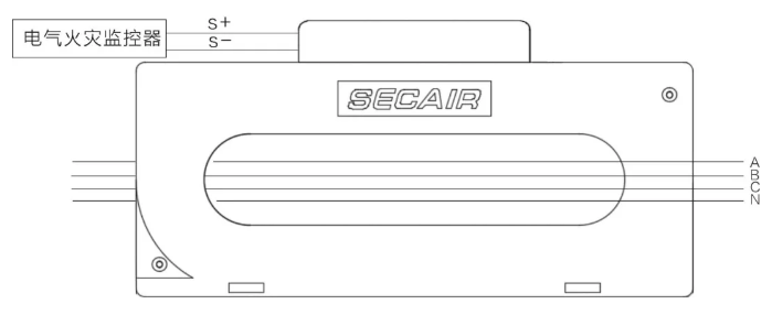 J-SCM41(250)剩余電流式<a href=http://www.js-yonghe.com.cn/dianqihuozai/ target=_blank class=infotextkey>電氣火災監控</a>探測器接線圖